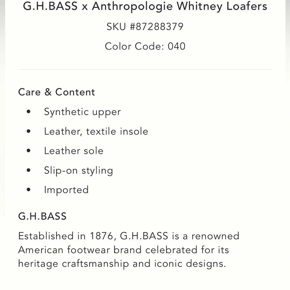 New  Anthropologie x GH Bass Whitney loafers 7.5